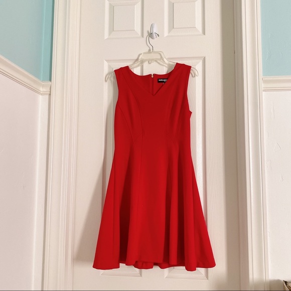 NWOT Karl Lagerfeld Red Stretch Dress - Picture 1 of 3